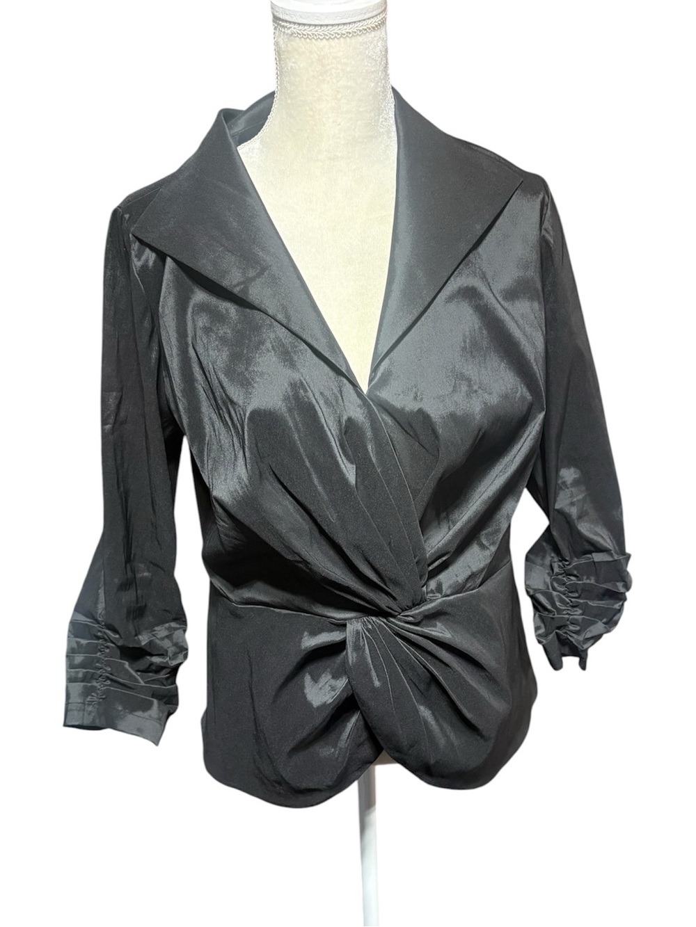Tadashi Shoji Black Taffeta Blouse size 1X